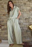 Mallow Stripe Wide Leg Pant Olive /40